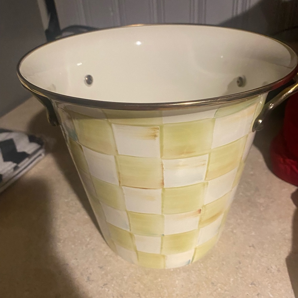 Mackenzie Childs - wine bucket- parchment check